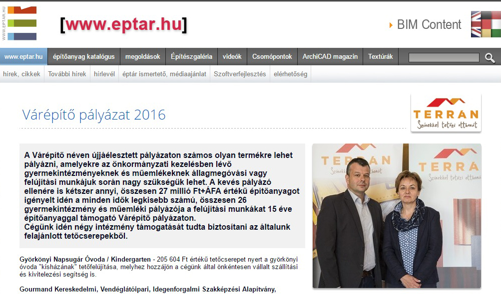 eptar díjátadó